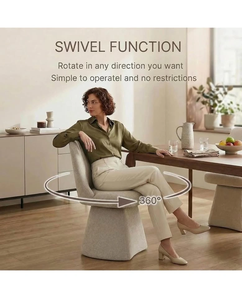 KISLOT Swivel Dining Chair, Upholstered Mid Century Modern - photo 4