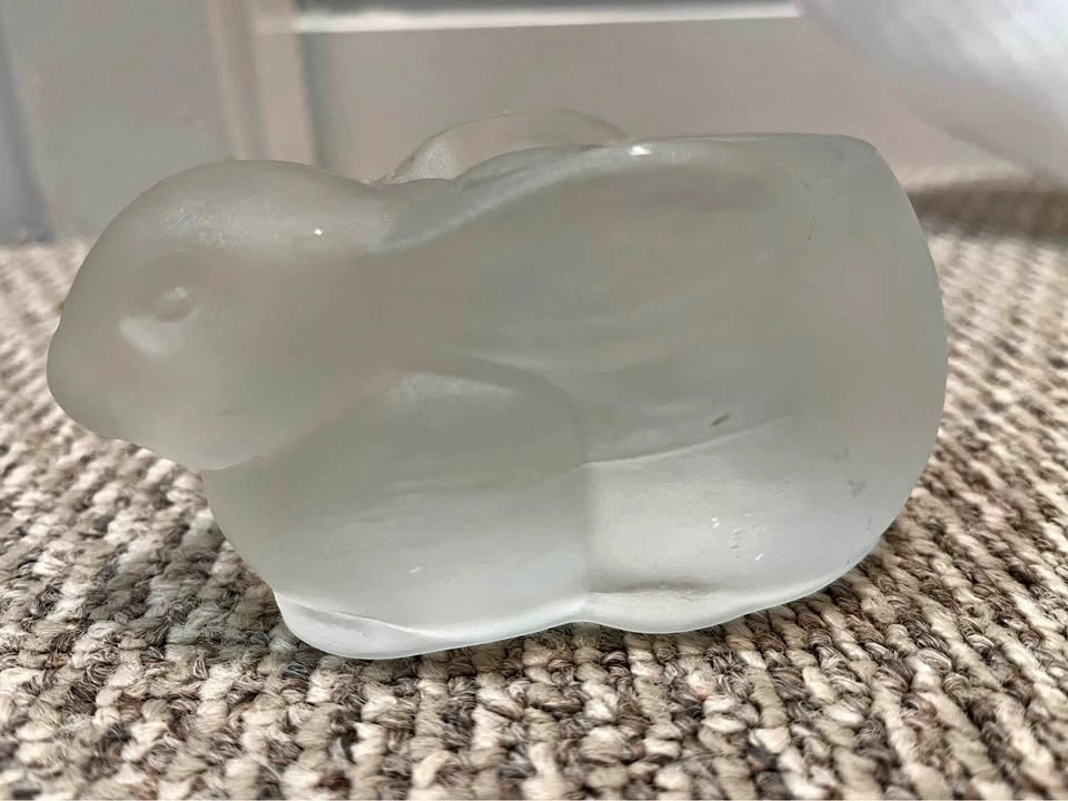 Glass rabbit candle holder (heavy)