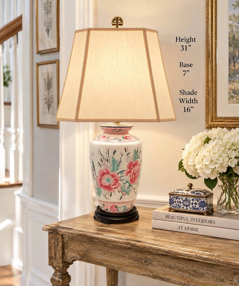 Table Lamp Vintage Hand Painted