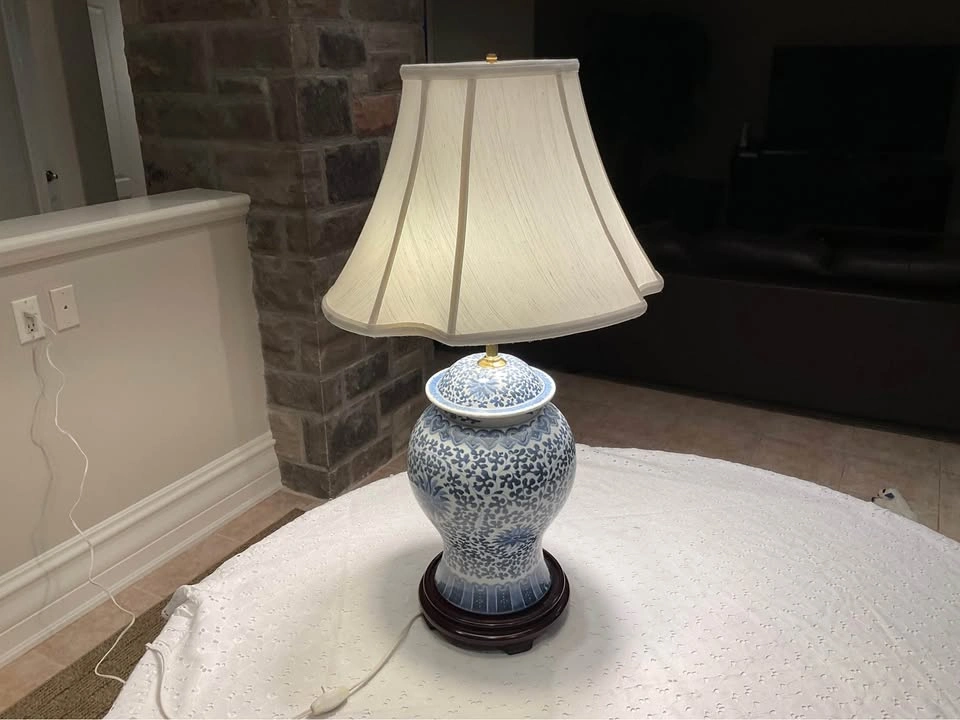Vintage Chinoiserie Ginger Jar Table Lamp Brass Adjustable - photo 3