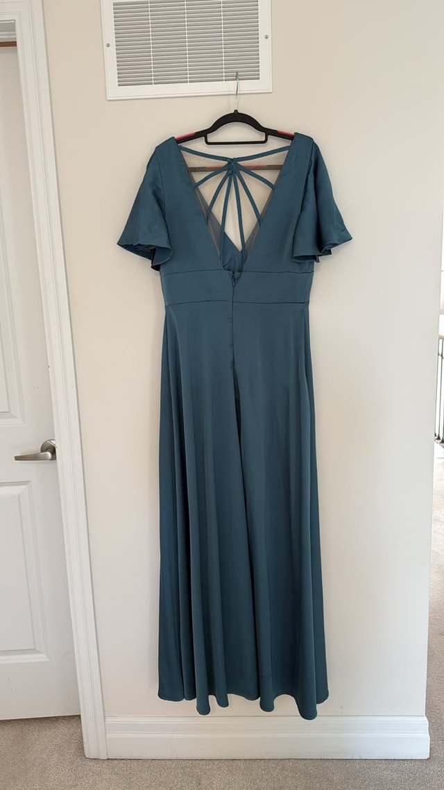 Azazie Teal/Blue Formal Dress – Size A14 – Excellent Condition - photo 2