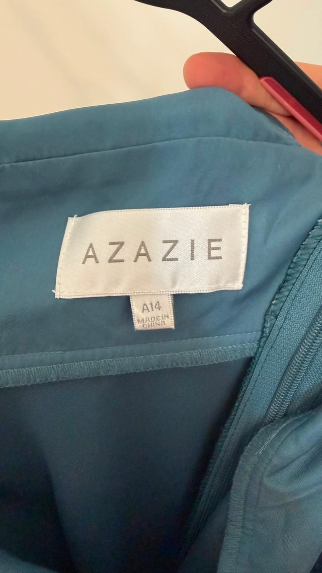 Azazie Teal/Blue Formal Dress – Size A14 – Excellent Condition - photo 3