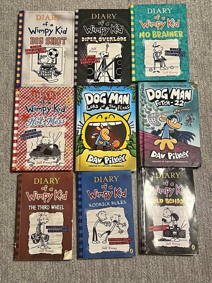 Diary of a wimpy kid & Dog Man books
