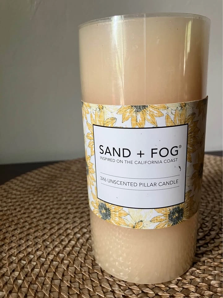 Sand & Fog 3 x 6 Unscented Pillar Candle - photo 2