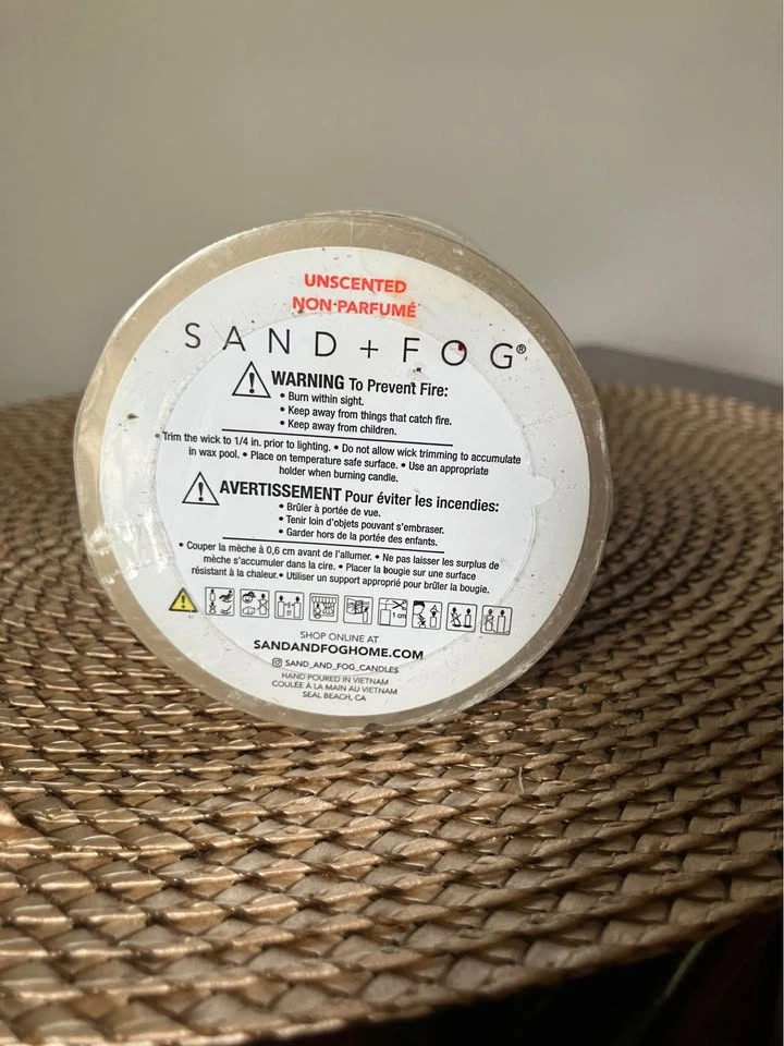Sand & Fog 3 x 6 Unscented Pillar Candle - photo 4