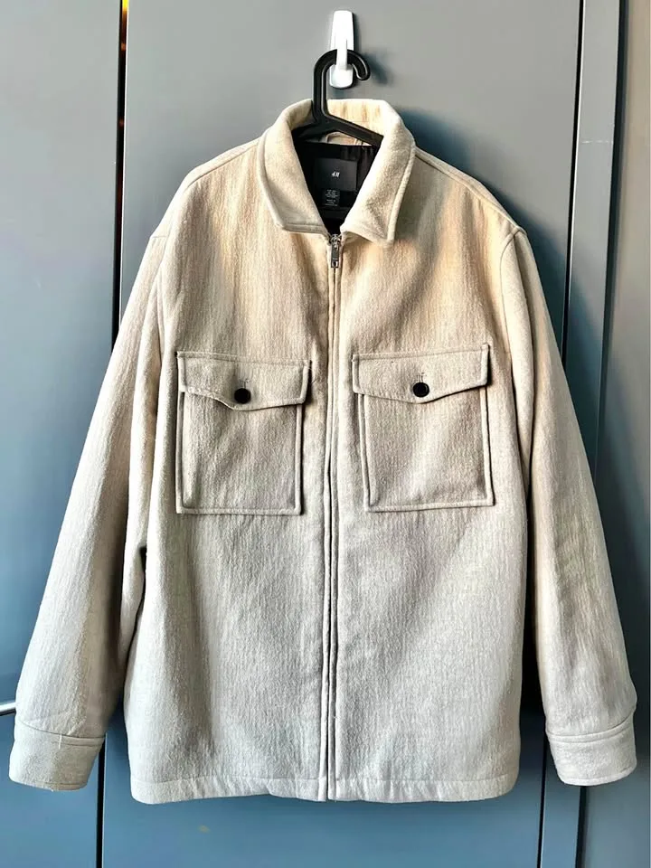 H&M Wool Blend Shirt Jacket XXL thumbnail