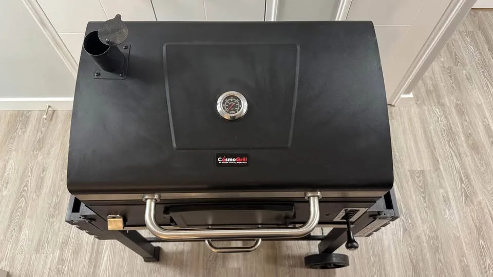 XXL Smoker Barbecue Outdoor Charcoal Grill BBQ w/ Table image indicator(6)