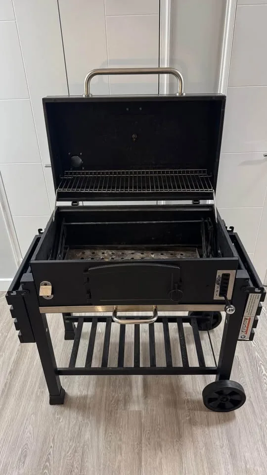 XXL Smoker Barbecue Outdoor Charcoal Grill BBQ w/ Table image indicator(10)