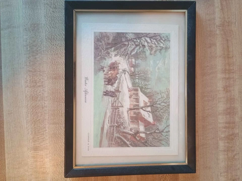 4x Framed Vintage Greeting Cards Van Gogh, Currier & Ives - photo 3