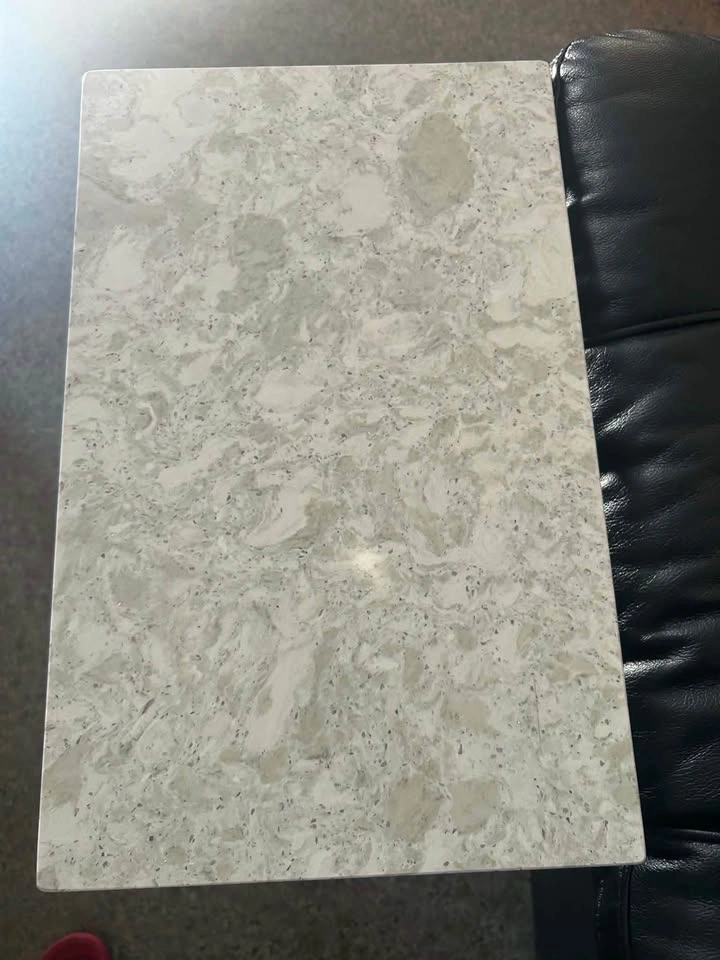 Handmade Modern C-Shaped Sofa Side Table | Faux Marble Top - photo 3