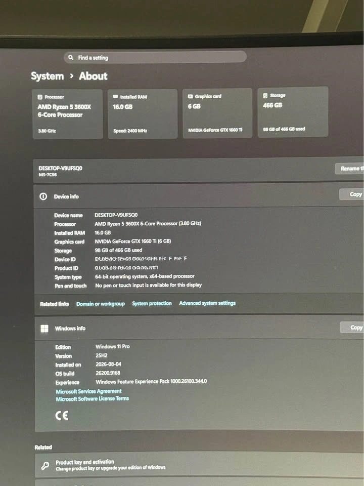 Ryzen 5 3600X 16GB Ram, 500GB NVMe, Gtx 1660 ti - photo 4