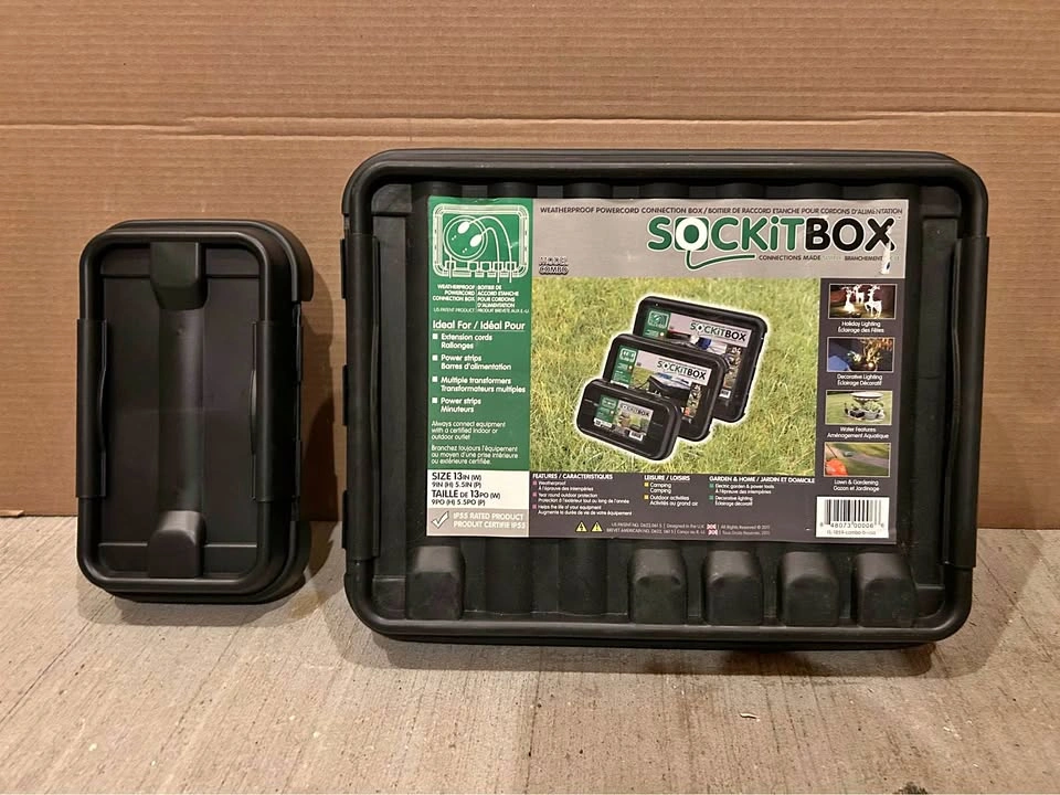 New Outdoor Weatherproof Powercord Connection Sockit Box - Set o
