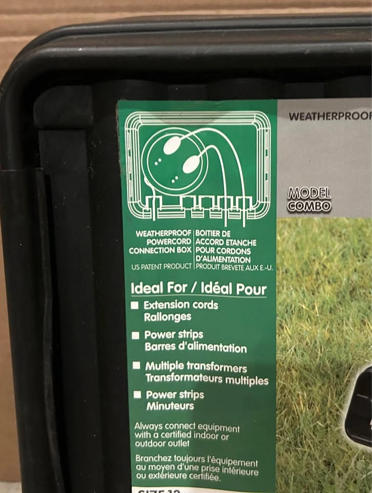New Outdoor Weatherproof Powercord Connection Sockit Box - Set o - photo 2