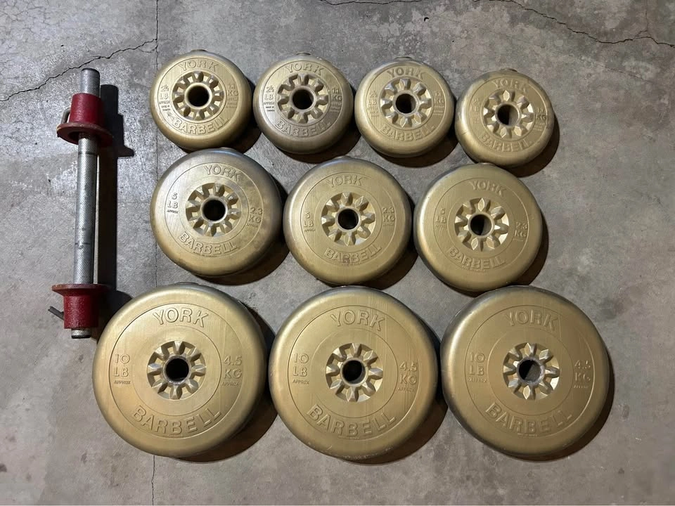 55lbs of Weights & 6’ Weighted Bar - photo 2