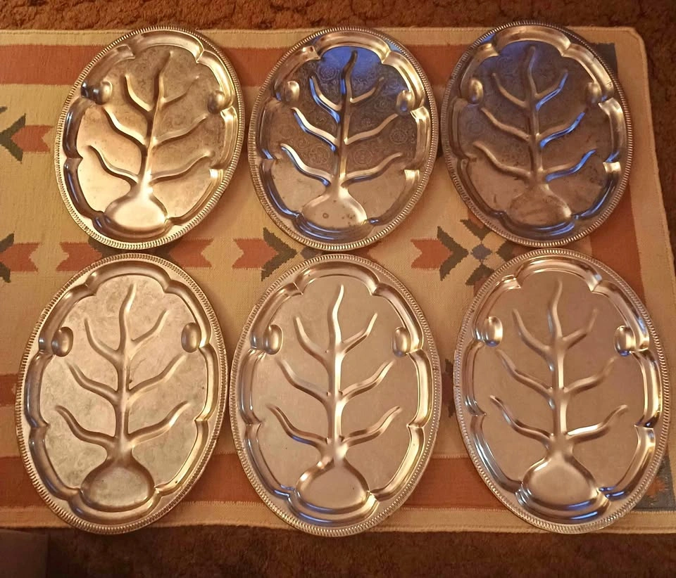 6x Vintage Silver Plate Meat Serving Trays