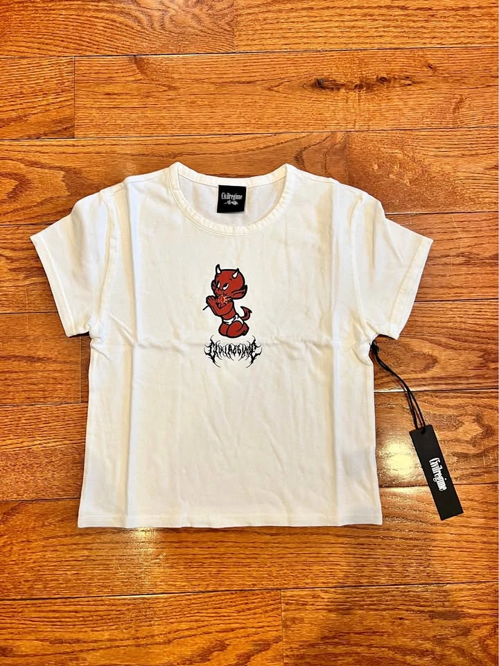 Civil Regime Lil Devil Cropped T-Shirt Size XL NWT