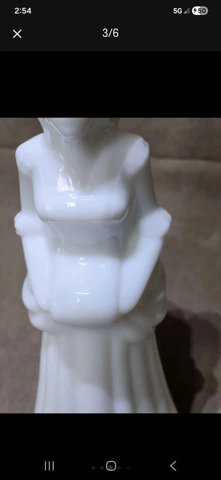 Vintage Avon "Victorian Lady" Milk Glass Bottle (1970s) - photo 3