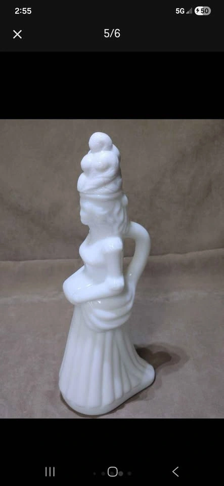 Vintage Avon "Victorian Lady" Milk Glass Bottle (1970s) - photo 5