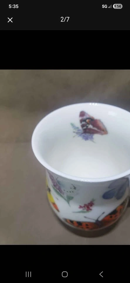 Beautiful Roy Kirkham "Butterfly Garden" Fine Bone China Mug - photo 2