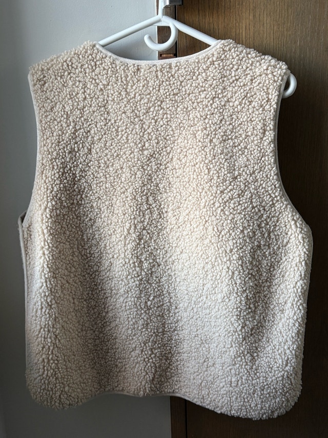 SIZE L//Cream Sherpa Vest with Pockets - photo 3