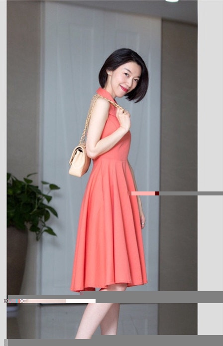 LALALAND TANGERINE LARGE LAPEL DRESS - photo 3