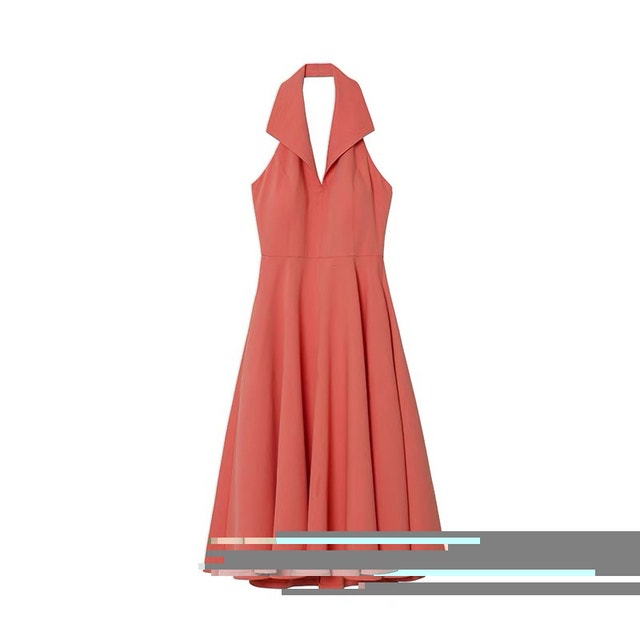 LALALAND TANGERINE LARGE LAPEL DRESS - photo 4