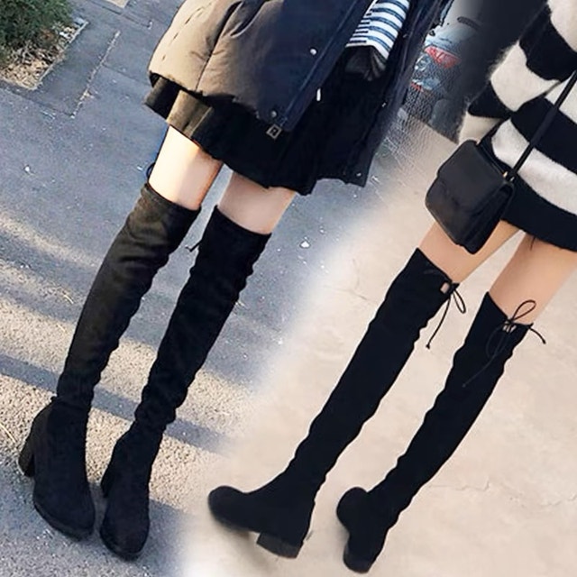 Size EU39/ US8 Pre-loved Black Over-the-knee Boots