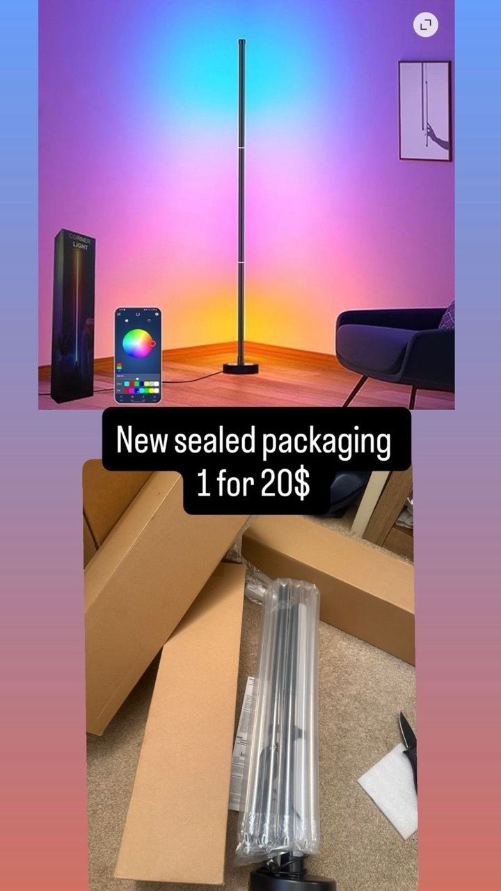 Smart RGBICW LED Corner Floor Lamp