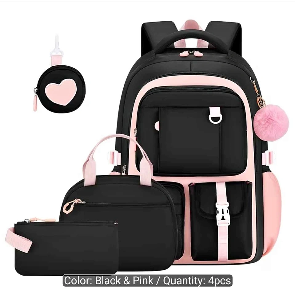 4pcs Lightweight Multi-pocket Backpack and Handbag Set