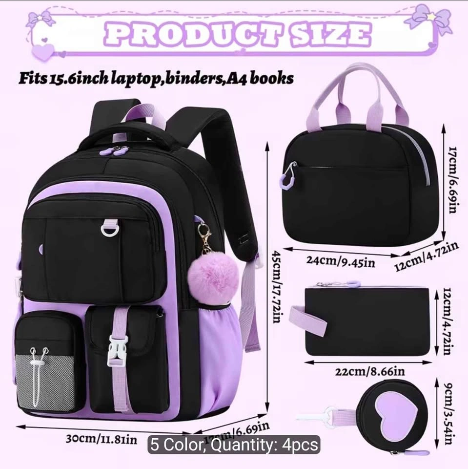 4pcs Lightweight Multi-pocket Backpack and Handbag Set - photo 3
