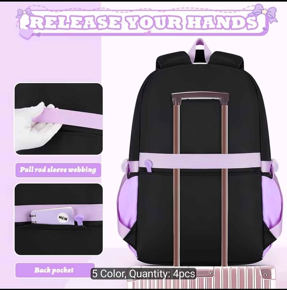 4pcs Lightweight Multi-pocket Backpack and Handbag Set - photo 4