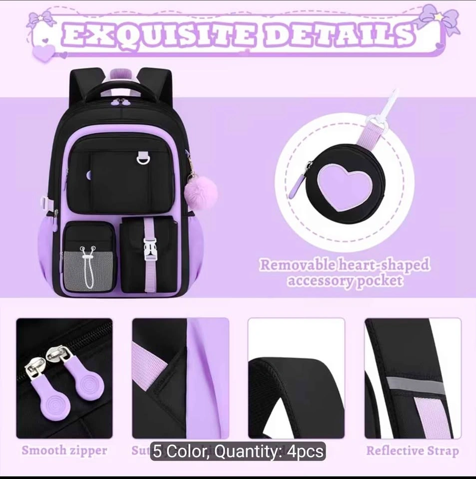 4pcs Lightweight Multi-pocket Backpack and Handbag Set - photo 5
