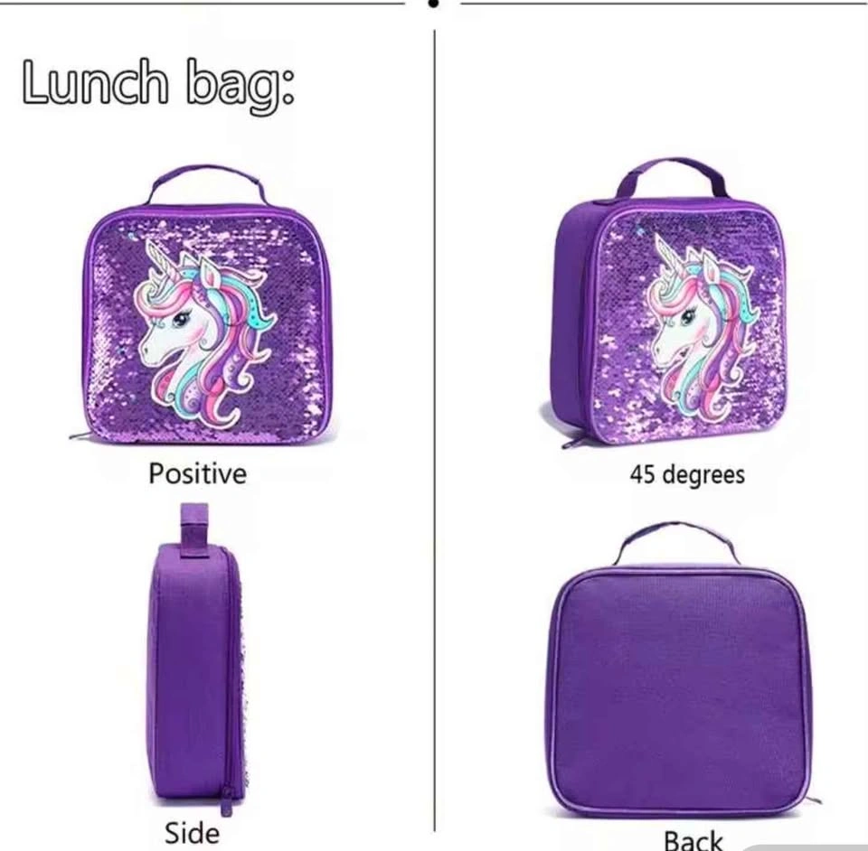 Sequin Unicorn Backpack, 3pcs Mermaid Backpack Set - photo 3