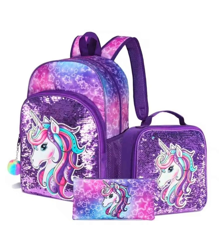 Sequin Unicorn Backpack, 3pcs Mermaid Backpack Set - photo 5
