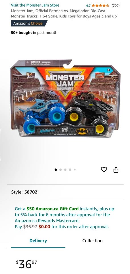 NEW - Monster Jam Batman Vs. Megalodon Die-Cast Trucks - photo 2