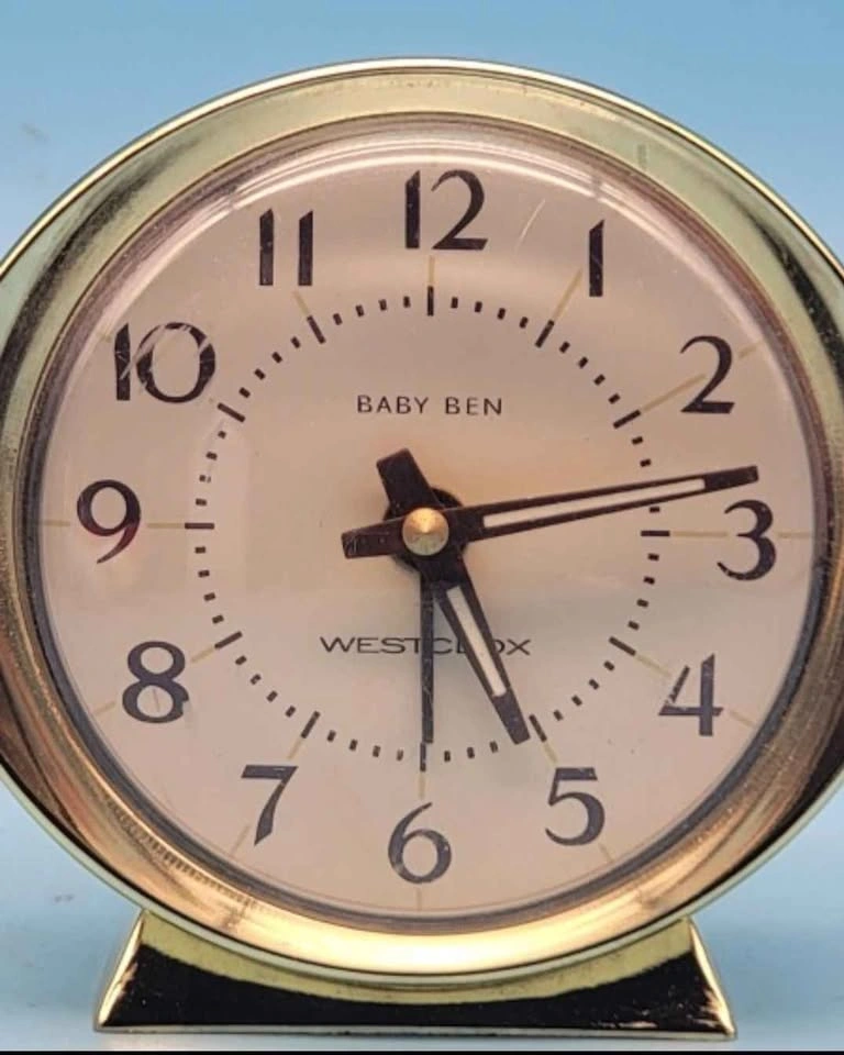 Vintage Westclox BABY BEN ALARM CLOCK Ivory/ Brass Tested - photo 3