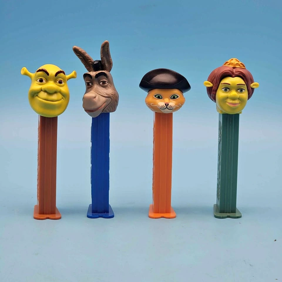 PEZ DreamWorks SHREK - SHREK/ DONKEY/ PUSS N BOOTS/ FIONA
