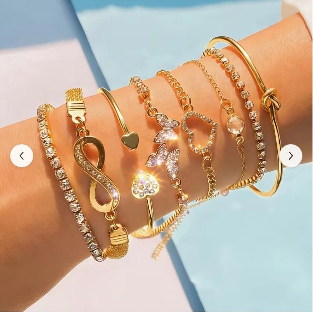 8pcs Elegant Bracelet Set for Parties and Daily Wear - photo 2
