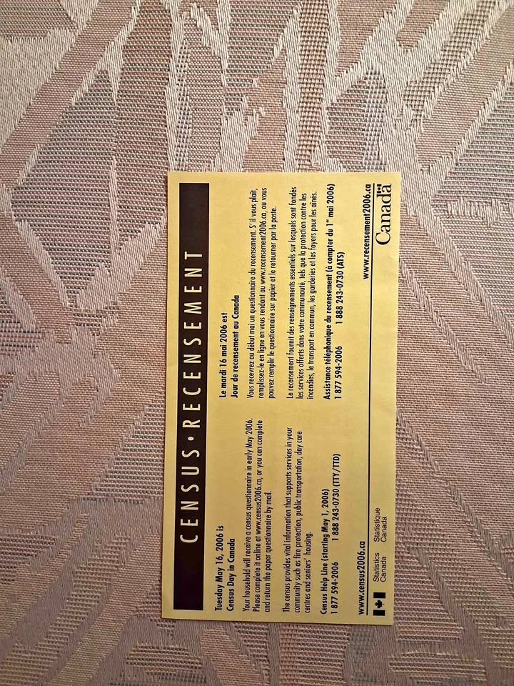 Vintage 2006 Canada Census flyer / Historical Ephemera