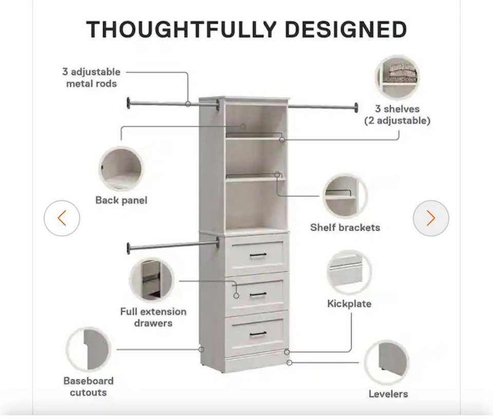 Reynolds Magnolia Oak Shaker Closet System Tower - photo 4