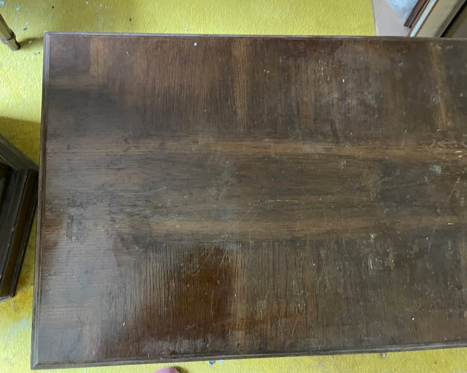 Coffee table with storage wooden 4 feet long needs TLC - photo 2