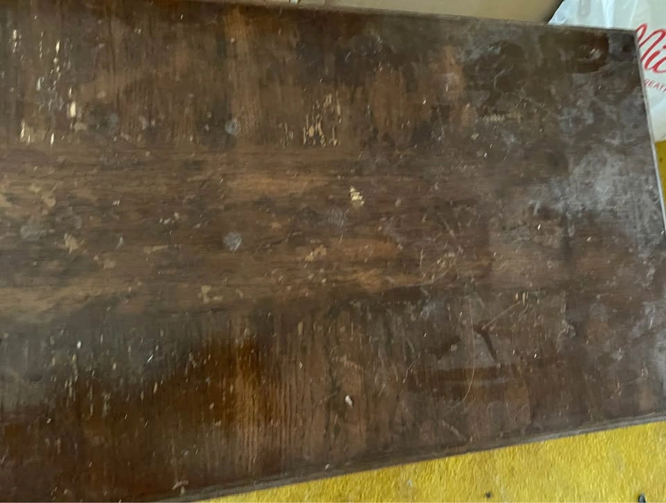 Coffee table with storage wooden 4 feet long needs TLC - photo 3