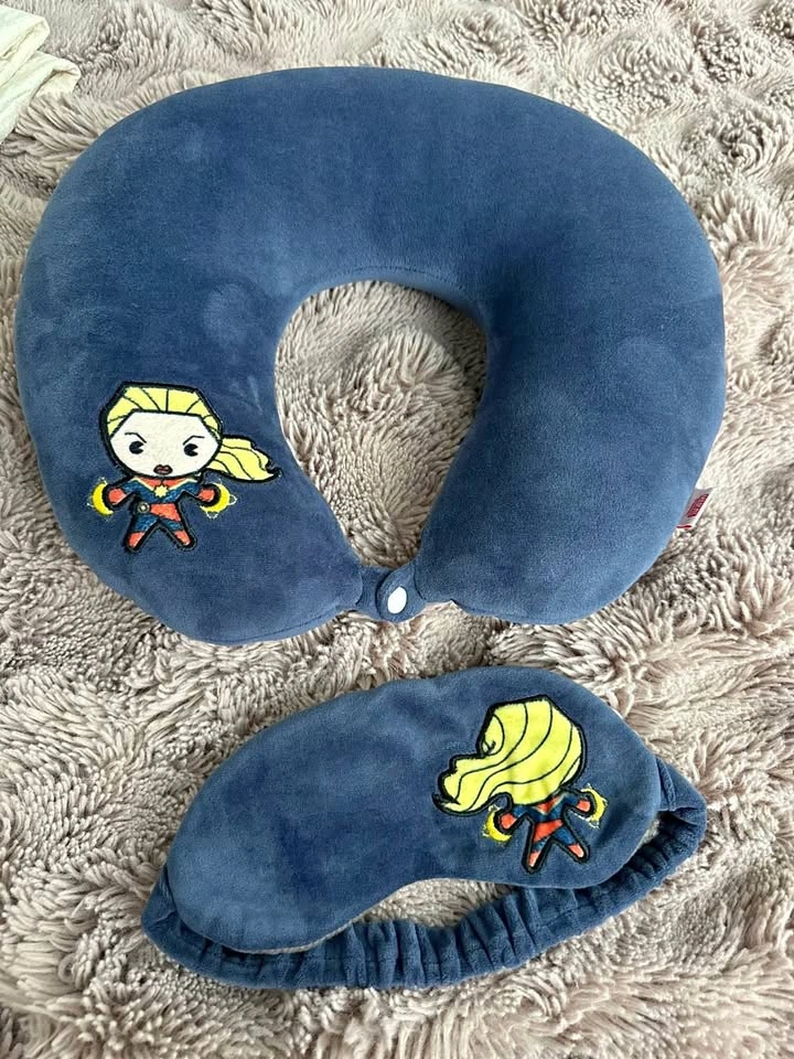 Superhero Travel Neck Pillow & Sleep Mask Set