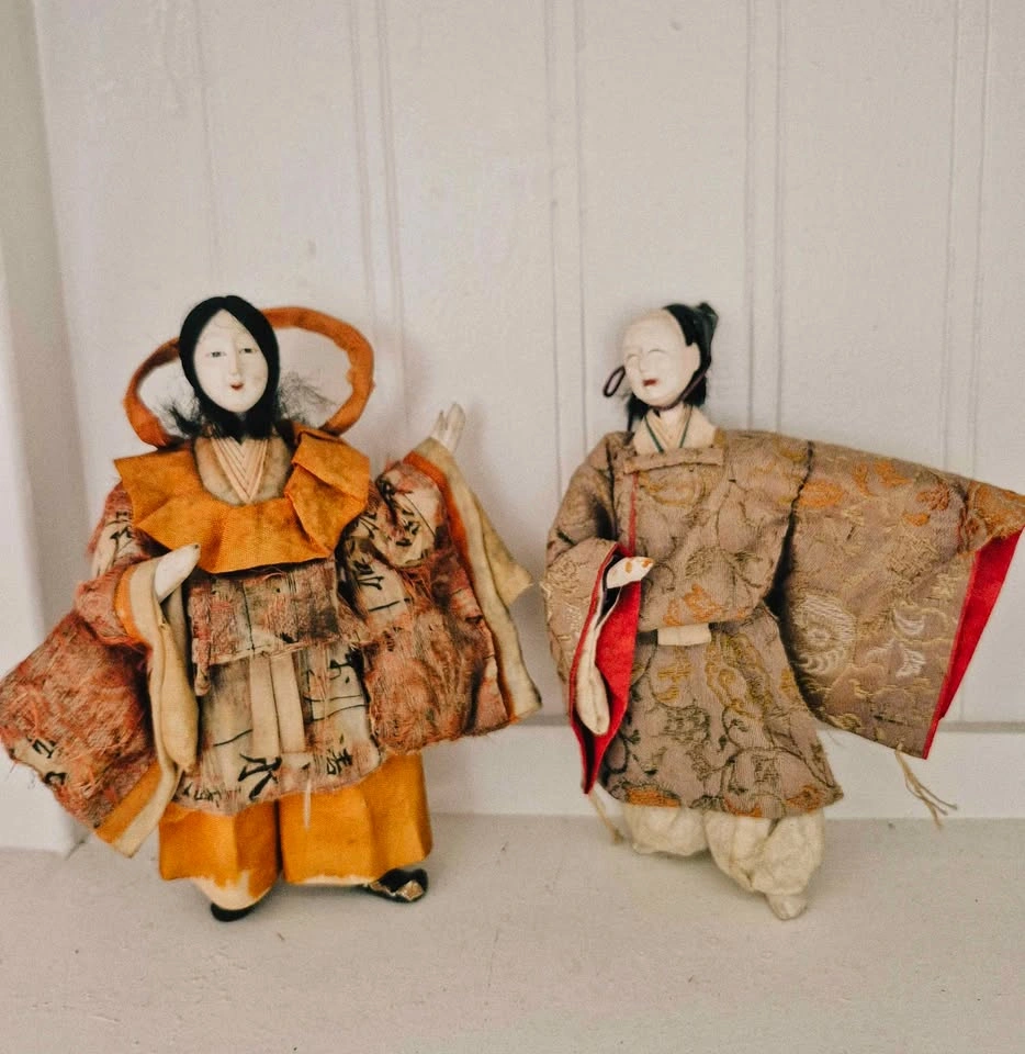Rare Antique Japanese Dolls Set of 8 Ningyo - c.1900 Meiji - photo 4