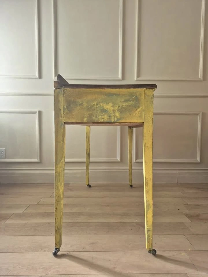 Edwardian Telephone Table / Gossip Bench - Yellow Console - photo 3
