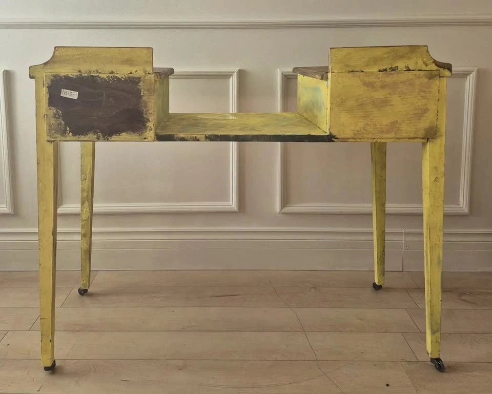 Edwardian Telephone Table / Gossip Bench - Yellow Console - photo 5