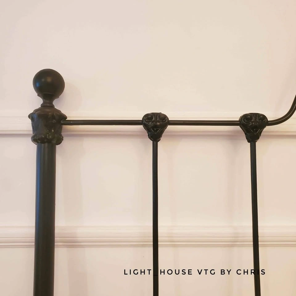 Antique Victorian Cast Iron Bed Frame — Refinished Matte Black - photo 5