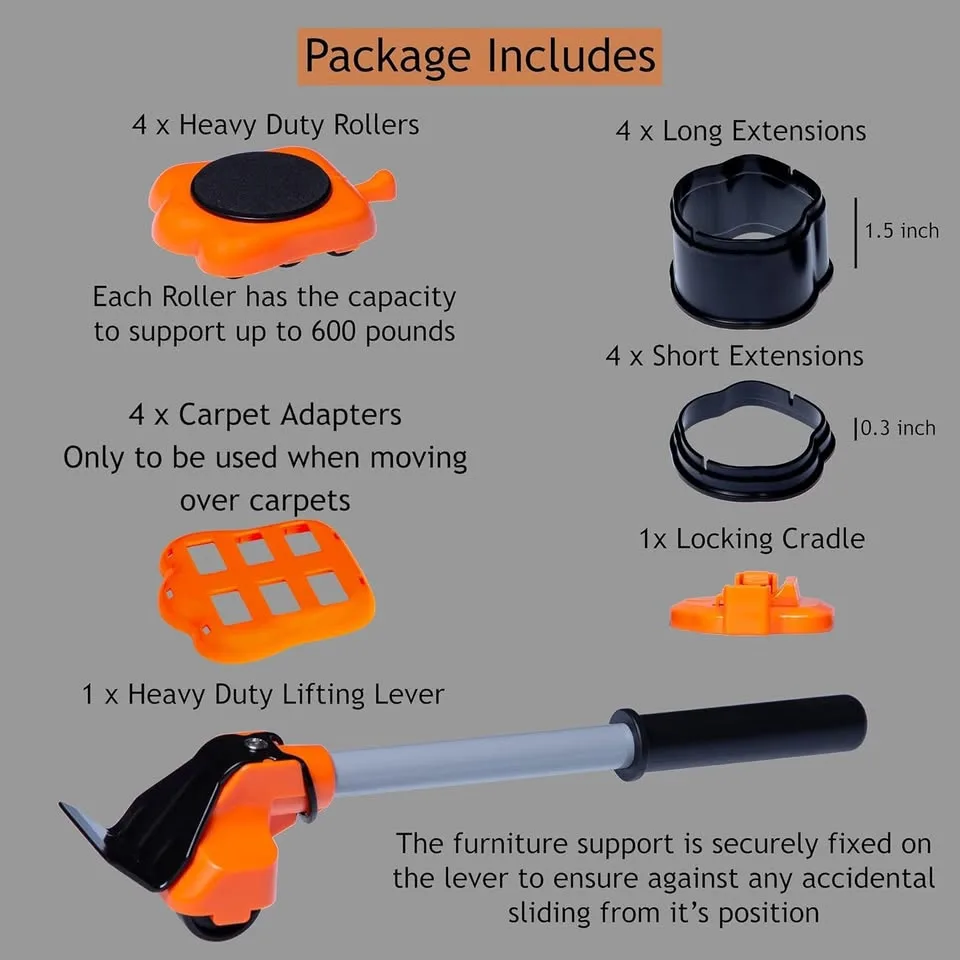 NEW - Heavy Duty Furniture Lifter with 4 Sliders image indicator(4)