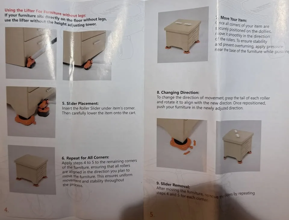 NEW - Heavy Duty Furniture Lifter with 4 Sliders image indicator(8)