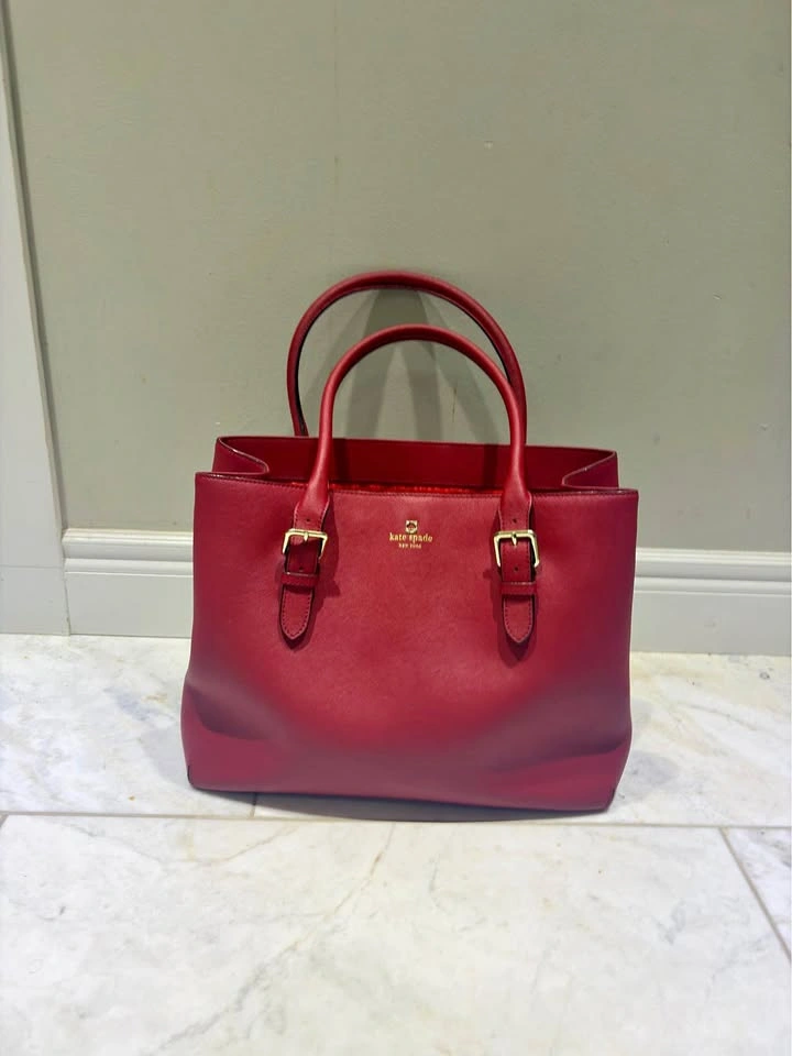 Kate Spade Red Saffiano Leather Satchel / Shoulder Bag